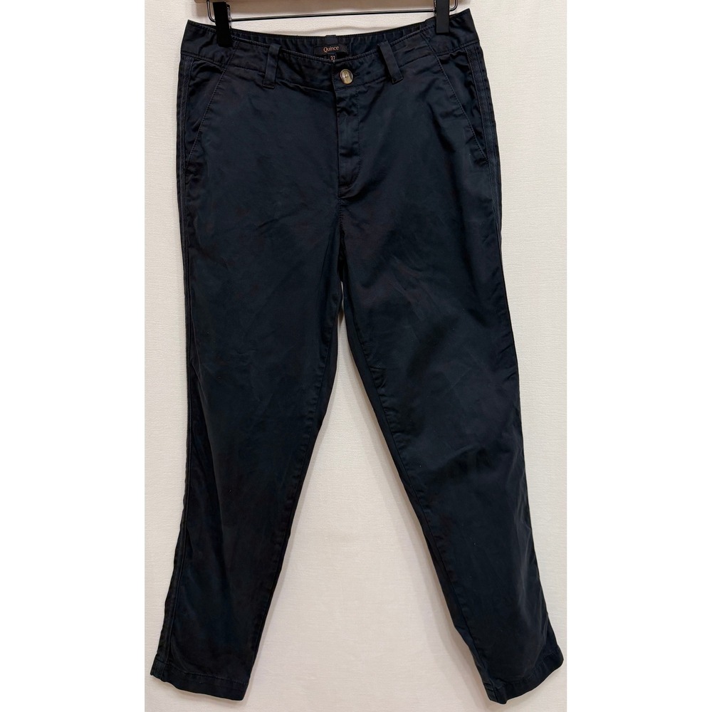Quince Women's Chino Pants Black Stretch Cotton Twill Girlfriend Casual Classic